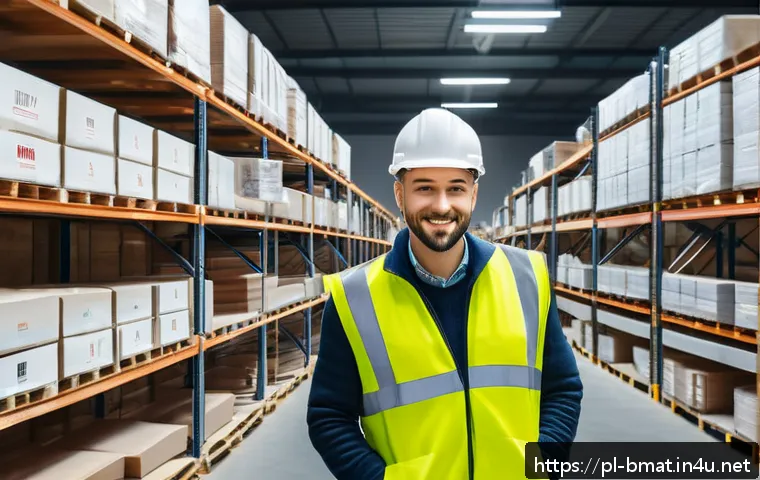 건축자재 마케팅에서의 이메일 캠페인 - A modern construction materials warehouse interior with diverse building supplies neatly organized o...